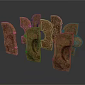 Ancient Bronze Artifacts With Intricate Carved Patterns And Ornate Details