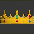 Household Decorative Golden Crown Adorned With Colorful Gemstones And Spires