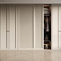 Modern Wardrobe Interior With Sliding Doors Hanging Rod And Storage Box