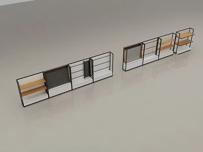 Modern Retail Store Display Shelves With Wood And Metal Frame For Product Showcase 3d model