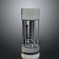 Transparent Cylindrical Elevator Structure With Glass Panels And Mechanical Components