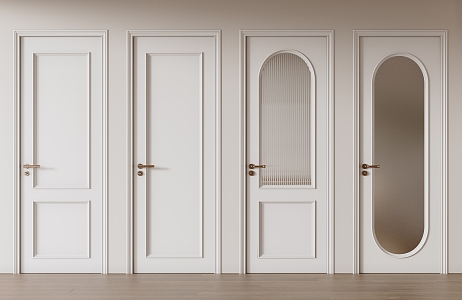 French Single Door Bedroom Door Toilet Door Swing Door 3d model