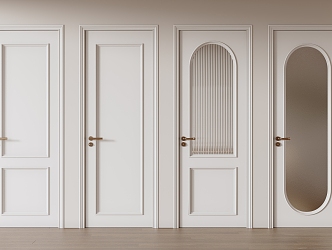 French Single Door Bedroom Door Toilet Door Swing Door 3d model