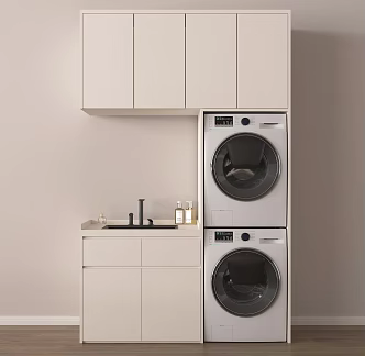 modern washing machine cabinet washer dryer 3d model