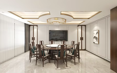 New Chinese Reception Room Club 3d model