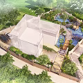 Elegant Garden Landscape Featuring Pond Stone Bridge Pavilion And Lush Greenery Around House