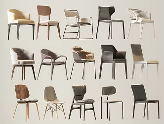 Modern Single Chair Dining Chair Leisure Chair 3d model