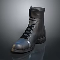 Stylish Black Leather Boots With Lace Up Design For Daily Wear