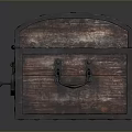 Antique Vintage Wooden Chest With Rustic Wood Finish And Metal Straps