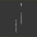 Two Green Grip Silver Barrel Pistols And Magazine Isolated On Dark Background