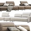 Modern Modular Casual Sofa Set With Upholstered Design And Neutral Accent Pillows 3d model