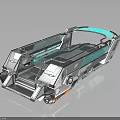Futuristic Cosmic Space Vehicle With Aerodynamic Metallic Design And Blue Transparent Panels