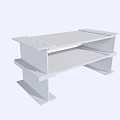 Functional Desk with Wooden Top Metal Frame and Two-Tiered Industrial Style Design