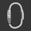 Stylish Wrist Watch With Silver Stainless Steel Strap And Black Dial
