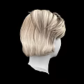 White Head Model With Blonde Short Hair And Natural Facial Features On Black Background