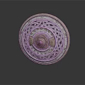 Ancient Decorative Metal Shield With Intricate Celtic Patterns And Riveted Design 3d model