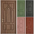 Hinged Doors In Multiple Colors With Decorative And Simple Panel Designs 3d model