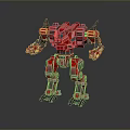 Red Armored Mechanical Robot Featuring Futuristic Sci Fi Design And Detailed Mechanical Arms