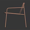 Pink Metal Slat Outdoor Public Bench With Modern Design And Armrests
