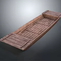 Traditional Handcrafted Wooden Boat with Natural Plank Structure and Wood Grain