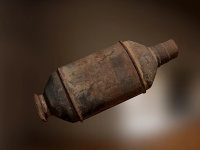 Rustic Ceramic Vessel With Aged Brown Texture And Distressed Look On Blurred Background 3d model