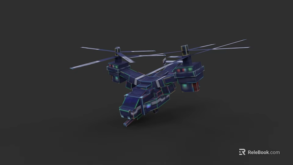 Futuristic Military Helicopter Weapon with Advanced 3D Rendered Design and Sci Fi Features 3d model 