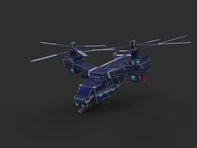 Futuristic Military Helicopter Weapon with Advanced 3D Rendered Design and Sci Fi Features 3d model