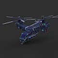 Futuristic Military Helicopter Weapon with Advanced 3D Rendered Design and Sci Fi Features