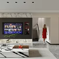 Modern Minimalist Living And Dining Room Interior With Black Sofa Marble Coffee Table And Blinds