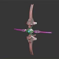 Futuristic Mechanical Character With White Biomechanical Structure And Blue Glowing Core