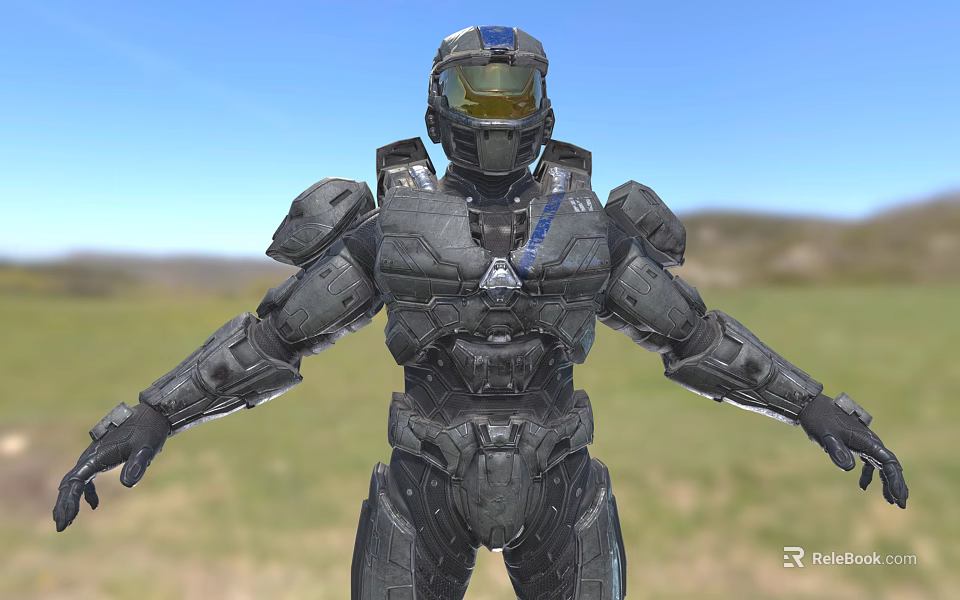 Master Chief In High Tech Combat Armor From Halo Game 3d model 