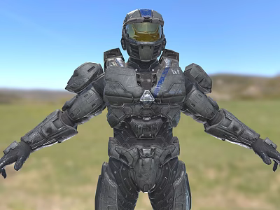 Master Chief In High Tech Combat Armor From Halo Game 3d model