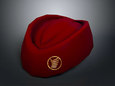 Stylish Red Beret with Golden Wing Logo Badge as Daily Living Item 3d model Stylish Red Beret with Golden Wing Logo Badge as Daily Living Item 3d model