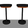 Two Modern Black Base Table Lamps With Yellow Shade And Sleek Design 3d model