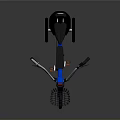 Blue Electric Bike With Front Basket Black Seat And Red Accent Wheels