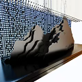 Modern crystal chandelier large crystal lamp background decoration 3d model
