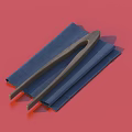 Wooden Tea Clip On Blue Cloth With Red Background For Tea Ceremony Accessories