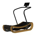 Modern Fitness Equipment With Curved Wooden Base And Metal Frame For Home Gym