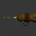 Steampunk Style Hybrid Weapon With Axe Blade Gun Barrel And Gear Decorative Details
