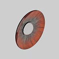Soudesign Oculus Round Glass Mirror With Wooden Texture And Reflective Center