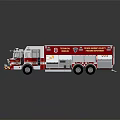 Red And Silver Technical Rescue Fire Truck With Emergency Rescue Equipment
