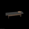 Modern Black Leather Bed Bench With Wooden Frame And Minimalist Design