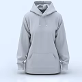 Loose Fit Gray Hoodie With Drawstrings Front Pocket Casual Everyday Wear