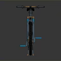 Stylish Blue And White Mountain Bicycle With Black Tires And Reflective Surface