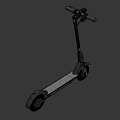 Modern Black Electric Scooter Featuring Two Wheels And Yellow Deck Stripe