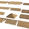 Thatched Eaves Roof Grass Shed Canopy 3d model