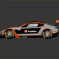VEGA Sponsored Black Orange Racing Car With IQ Option Livery And Aerodynamic Rear Wing