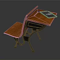 Kids Wooden Desk And Chair With Metal Frame For Study Room Furniture
