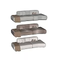 Modern double sofa multiplayer sofa 3d model
