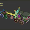 Olive Green Military Truck With Heavy Duty Wheels And Crane Arm Structure